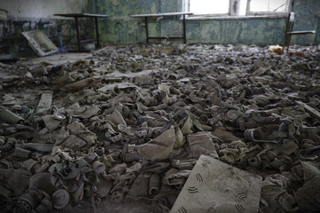 Chernobyl/Pripyat - Gas masks on floor
