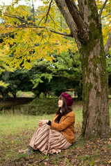 Fototapeta premium 秋の女性ポートレート