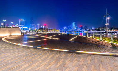 Ningbo city architecture landscape night view