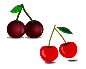 Illustration cherries isolated on white background