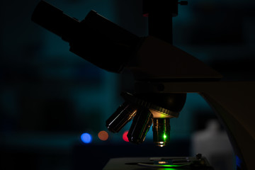 Scientific microscope in a nanotechnology laboratory