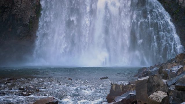The beautiful Rainbow Falls in the Ansel Adams Wilderness near Mammoth Lakes California USA