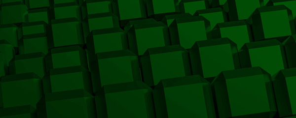 3D GREEN ABSTRACT BACKGROUND, CUBE BACKGROUND