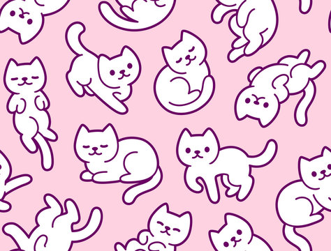 Cute Cartoon Cat Pattern