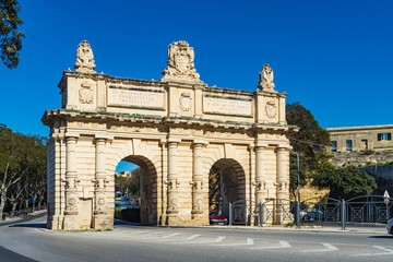 Fototapeta na wymiar The Porte des Bombes, Floriana, Malta.