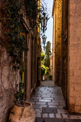 streets of taormina on sicily island, italy