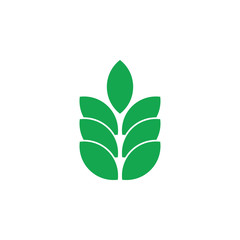 leaf simple geometric organic food symbol vector