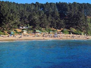 El Canelo, a beautiful beach in the city of Algarrobo, on the central coast of Chile