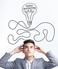 Business, technology, internet and network concept. The young entrepreneur had the keyword: Video...