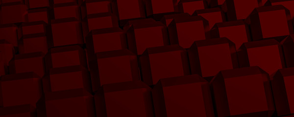 3D RED ABSTRACT BACKGROUND, CUBE BACKGROUND
