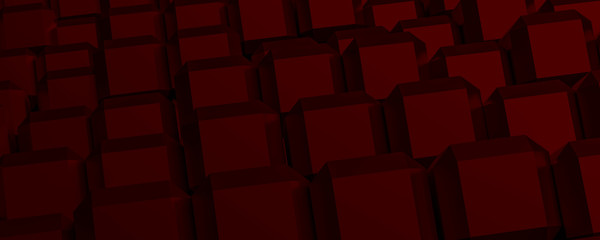 Fototapeta premium 3D RED ABSTRACT BACKGROUND, CUBE BACKGROUND