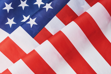 USA american national waving flag as a background, close up