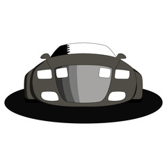 Car in front grey vector illustration isolated