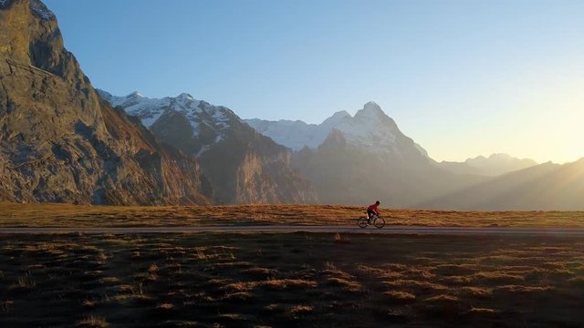 Incredible epic sunset bike ride in mountains