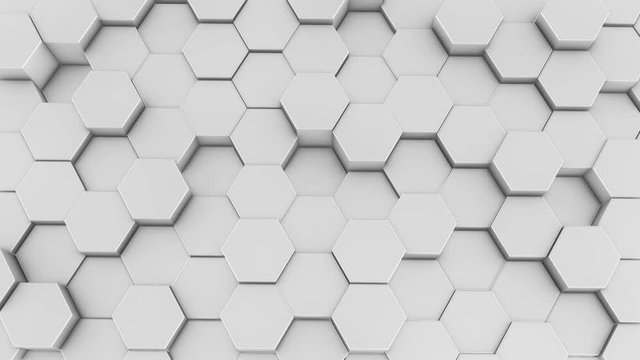 Hexagons blank honeycomb background abstract science design motion graphic. 3d render animation video available in 4k FullHD and HD render footage