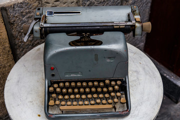Old retro Typewriter on table.