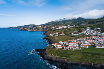 Fototapeta na wymiar View of San Miguel island and coastline of Atlantica, Azores, Portugal.