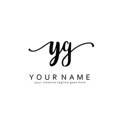 Handwriting Y G YG initial logo template vector