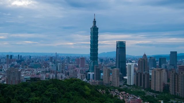 4k Time-lapse of city view of Taipei, Taiwan
