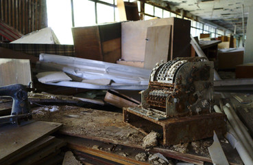 Fototapeta na wymiar Old cash register, Chernobyl