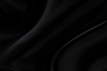 Fototapeta premium Black gray satin dark fabric texture luxurious shiny that is abstract silk cloth background with patterns soft waves blur beautiful.