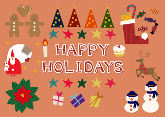 クリスマスの為のイラスト素材集。