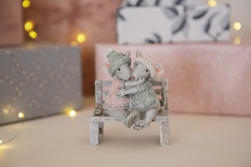 New Year and Christmas New Year's figurine of a mouse