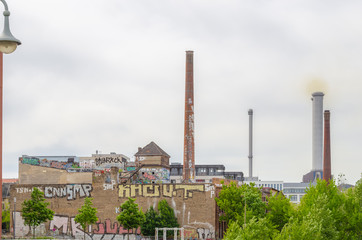Fototapeta na wymiar Berlin, Germany - 16 05 2012: old abandoned factory
