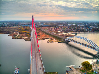 Fototapety  gdansk highway bridge from above