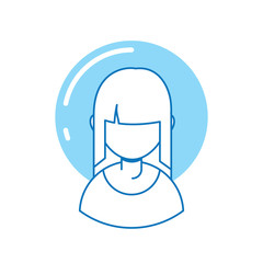 young woman character , person line fill