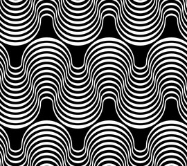 Vector geometric seamless pattern. Modern geometric background with curving ribbons.