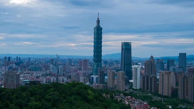 4k Time-lapse of city view of Taipei, Taiwan