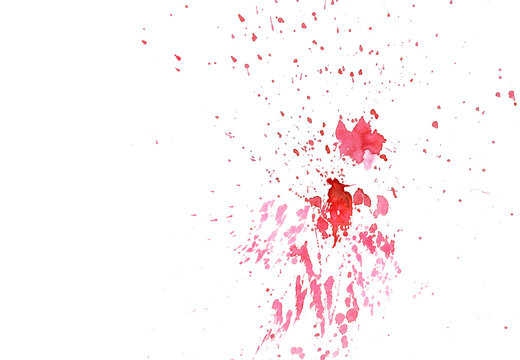 Beautiful watercolor ink drops on white paper, splatter spreading on clear background. Perfect for motion graphics, digital composition. © asetrova