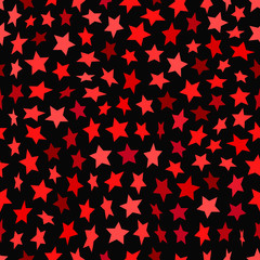 Red stars seamless vector background