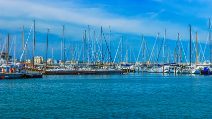 Fototapeta na wymiar marina at the port of Rimini, Italy