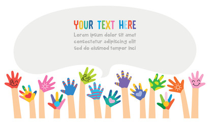 Painted Hands Of Little Children