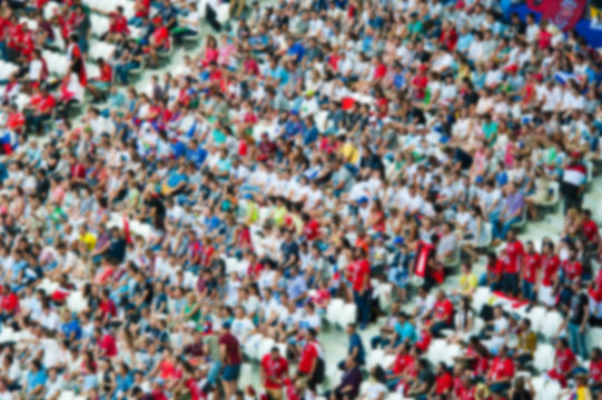 Blurred Crowd Of Spectators On A Stadium