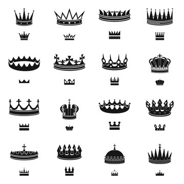 Isolated object of king and majestic logo. Set of king and gold stock vector illustration.