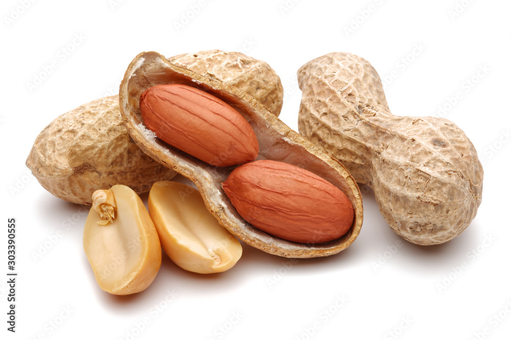 Sticker group of peanuts isolated on white background