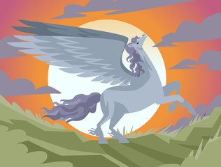 Obraz na płótnie Canvas white pegasus mythology winged horse