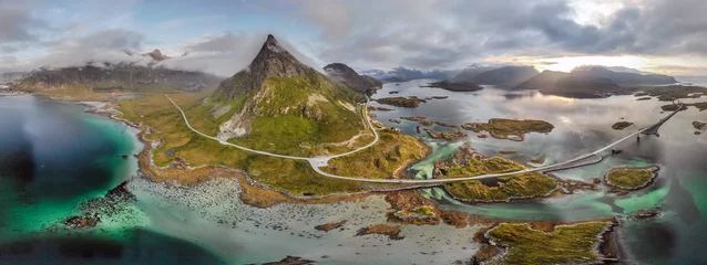 Crédence de cuisine en verre imprimé Reinefjorden La nature étonnante de la Norvège