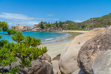 the paradisiacal beach with blue water of Magnetic Island in the northwest of Australia