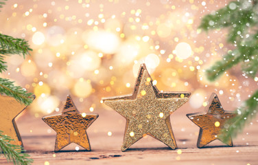 golden Christmas star card 