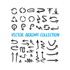 Doodle arrows vector collection. Hand drawn sketched arrow set.