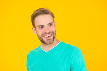 as happy as i wish. just feel the happiness. handsome guy in good mood. male facial care. have...