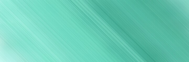 abstract colorful horizontal business banner background texture with diagonal lines and medium aqua marine, pale turquoise and aqua marine colors and space for text and image