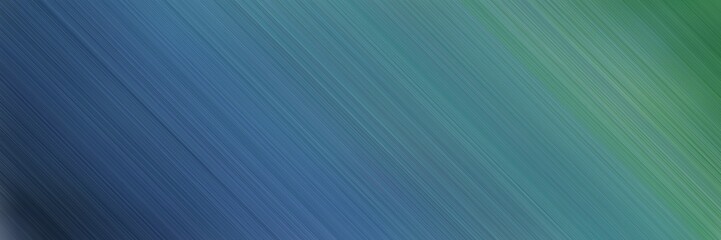 abstract colorful horizontal presentation banner background with diagonal lines and teal blue, dark slate gray and cadet blue colors and space for text and image