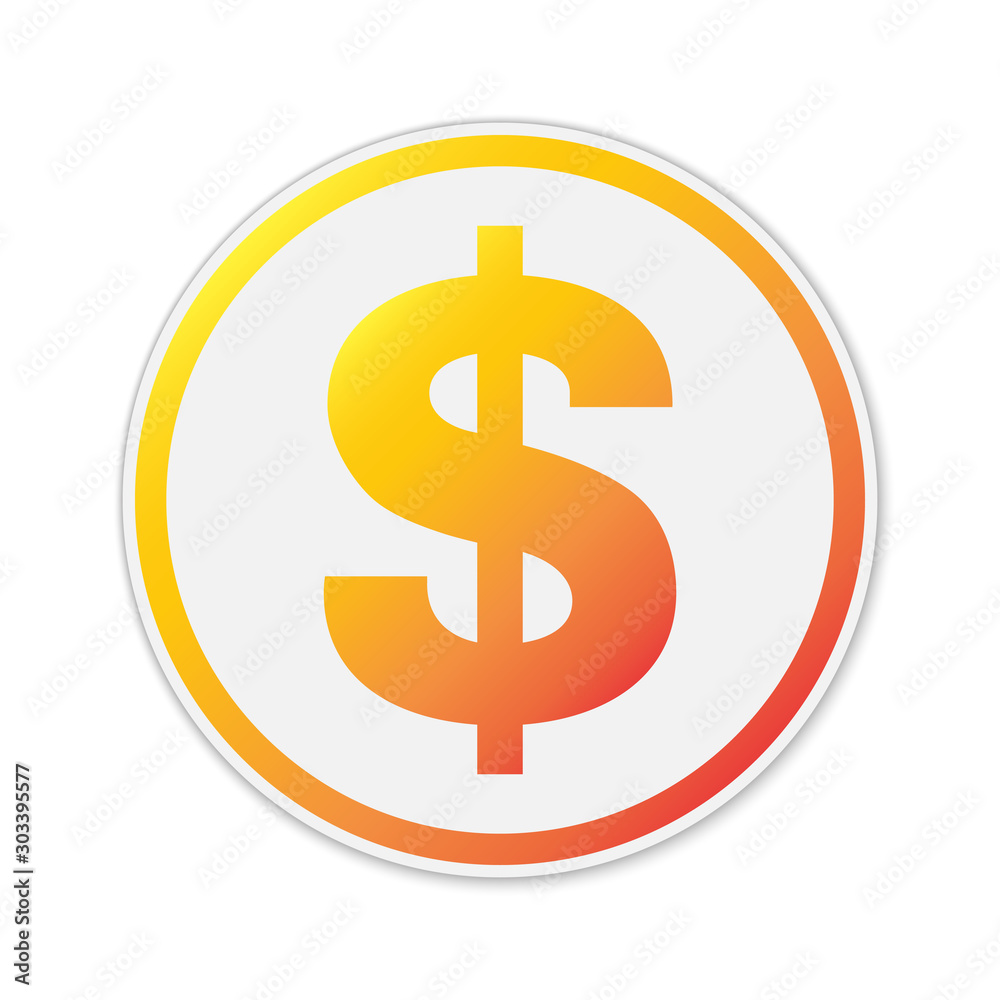 Wall mural Vector Dollar symbol isolated.