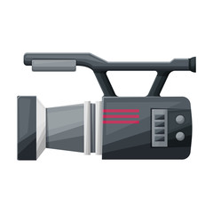 Video camera vector icon.Cartoon vector icon isolated on white background video camera.