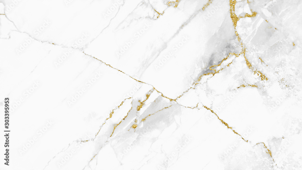 Wall mural white gold marble texture pattern background with high resolution design for cover book or brochure,